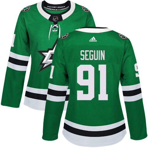 Adidas Dallas Stars #91 Tyler Seguin Green Home Authentic Women Stitched NHL Jersey
